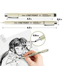 1/12Pcs Tip Pigment Liner Micron Ink Marker Pen For Manga Draw Sketching Needle Pen Hook Line Pen Sketch Stationery Set Art Supplies Back To School
