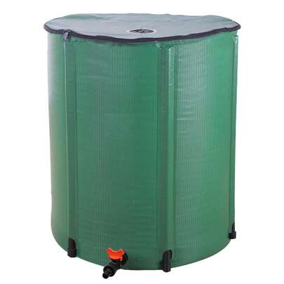 66 Gallon Folding Rain Barrel Water Collector Green