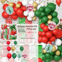 圣诞气球拱门套件，红色、绿色、白色、金色装饰气球，适用于圣诞节活动装饰、生日派对装饰、婚礼装饰、新年装饰、节日庆祝装饰、冬季室内外房间装饰用品 - 彩色 - 查看 2