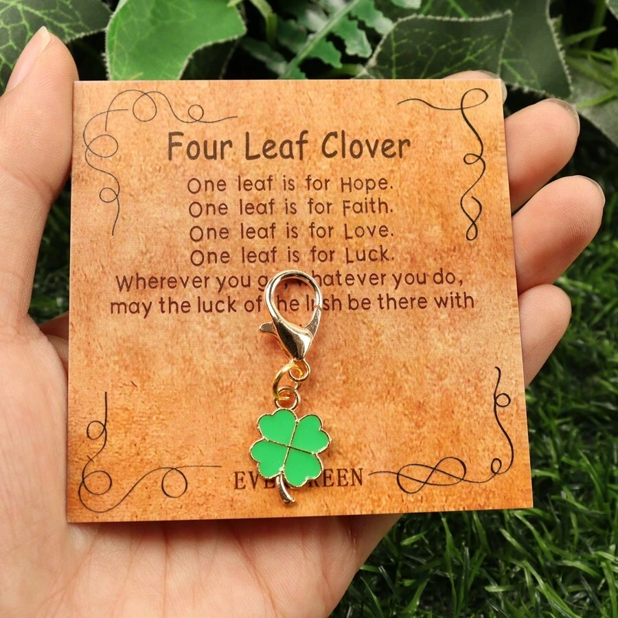 1 件/2 件别致珐琅四叶草吊坠 - 精致迷你幸运四叶草钥匙扣 - 合金制成，休闲风格，完美的圣帕特里克节，好运符的理想配饰学校字母汽车配件可爱哥特 Y2k 圣诞礼物创意包挂绳带身份证夹汽车配件包饰 - 彩色 - 查看 1