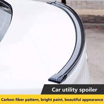 Universal 1.4M 5D Carbon Rubber Car Spoiler Wing, PU Welding DIY Auto Accessories Rear Diffuser Fit For All Car Types