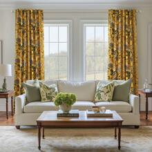 Topfinel 2 Panels Floral Curtains  Blackout Elegant Vintage Farmhouse Country Hummingbird Patterned Curtains For Dining Living Room Bedroom - 芥末黃 - 查看 3
