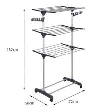 Séchoir à linge inox étendoir pliable H.152 cm gris