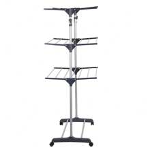 Séchoir à linge inox étendoir pliable H.152 cm gris