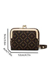 PC 经典几何图案手拿包 优雅锁扣和拉链封闭钱包 圣诞礼物 感恩节礼物 复古礼物 钥匙扣钱包 女士钱包 迷你钱包 钱包 手拿包 零钱包 - 咖啡棕 - 查看 3