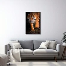 Tiger Painting In High Definition - Art On 1 Canvas - màu đen - Xem 2