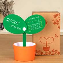 1 pièce Calendrier de bureau créatif 2025, support à stylo minimaliste, petit cadeau mignon