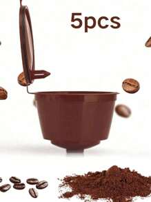1pc/2pcs/3pcs/5pcs Reusable Coffee Capsules Compatible With Refillable Coffee Accessories - Brown - View 9