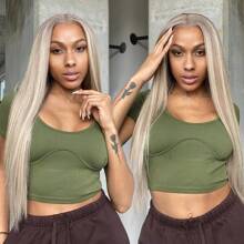 P10/613 渐变金色 13x6 前蕾丝假发 人发 12A 180% 密度高光金色无胶直发假发 人发预拔 13x6 高清前蕾丝假发 人发 - S10/613 - 查看 2