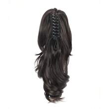 Long Curly Hair Extensions With Ponytail Clip For Women Synthetic Hair Accessory For Halloween And Christmas - 棕色 - 查看 5