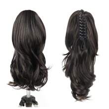 Long Curly Hair Extensions With Ponytail Clip For Women Synthetic Hair Accessory For Halloween And Christmas - 棕色 - 查看 1