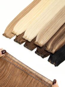 Genius Weft Hair Extensions Tóc người khâu vào Tóc nối Màu 18/613 Ash Blonde Highlighted Bleach Blonde 50g Tóc người thẳng Bó Buộc bằng tay Genius Weft Sew In Human Hair Extensions - S18/613 - Xem 2