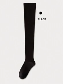 5 Pairs Women's Solid Color Comfortable Knee-High Socks, Versatile For All Seasons, Cozy - Multicolor - View 4