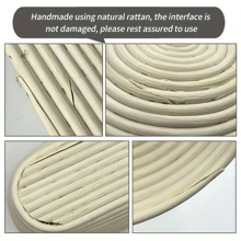 1pc, Bread Proofing Basket, Oval Cane Baskets With Bread Lame And Linen Liner For Bread Making Baking Fermentation, Kitchen Proofing Set, Perfect Proofing Basket For Making Beautiful Bread - Beige - View 7