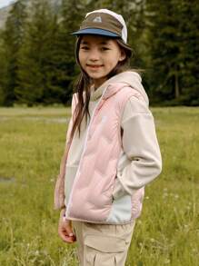Balabala Tween Girl' Lightweight Down Vest 2024 Autumn/Winter Warm And Stylish - White Red - View 2