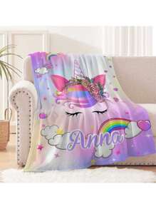 1 chiếc chăn lông cừu in hình kỳ lân tên tùy chỉnh, được cá nhân hóa với nhiều hình ảnh khác nhau, quà tặng cho bé gái, bé trai, người lớn, ngày lễ tình nhân, nhẹ, mềm mại, thoải mái khi dùng trên giường, ghế sofa, cắm trại, du lịch - chăn ấm cho mọi mùa - Nhiều màu - Xem 8
