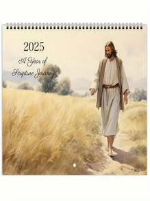 1PC 2025 Lịch Chúa Jesus Lịch vẽ du lịch Chúa Jesus Quà tặng tốt nhất - Nhiều màu - Xem 1