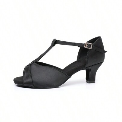 Zapatos de baile latino Salsa Tango de tacón alto para niñas y mujeres, color negro