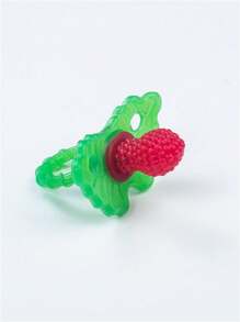 1Pc Silicone Baby Teether Toy - Berrybumps Soothe Babies Sore Gums - Infant Teething Toy - Hands Free Design - - Easy-To-Hold Design - Teething Relief Pacifier - Fruit Shape/Red (Some Parts May Be Random)School, Student,Stationery,School Supplies