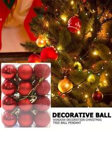 Bộ 24 quả bóng tròn mạ điện trang trí Giáng sinh, bóng treo sáng bóng, đồ trang trí cây thông Noel, đồ trang trí trưng bày cửa sổ - Nhiều màu - Xem 11