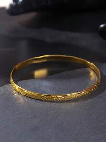 1 chiếc vòng tay mạ vàng 18K sang trọng cổ điển, phù hợp làm trang sức cô dâu mặc trong đám cưới, quà tặng trang sức ngày lễ - Vàng - Xem 6