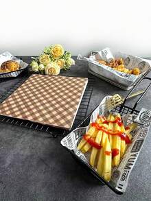 25 张复古印花羊皮纸，不粘烘焙纸，用于烹饪、烘焙、三明治包装、熟食服务（包括 2 种尺寸：7.09 英寸/8.67 英寸） - 彩色 - 查看 4