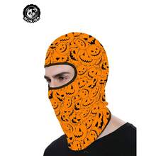 Musion 1 件装万圣节南瓜印花拉法帽透气防晒面罩速干舒适全脸遮盖面罩适合派对 - 彩色 - 查看 5