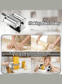 1 台面条机，180 铝合金面条滚筒，配有 9 种可调节厚度设置和 2 个切刀，面条机非常适合制作意大利面条、宽面条、千层面或饺子皮