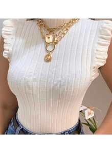 Bottle Style Knitted Blouse The Unmissable For Fashion Bloggers In 2024 That You Will Love - trắng - Xem 2