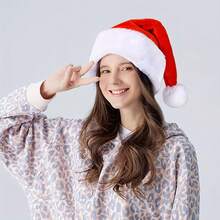毛绒圣诞帽，适合派对拍照装饰，圣诞礼物 - 紅色 - 查看 2