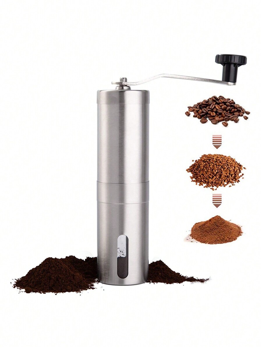 1pc, Manual Stainless Steel Coffee Grinder Portable Conical Burr