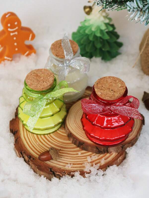 1 pezzo Candela forma di albero di Natale in vetro, regalo di Natale, decorazione, candela profumata, creativa a mano, aromaterapia, decorazione camera da letto, regalo perfetto per donne, decorazione natalizia, senza fumo, fragranza a lunga durata, casa, regali