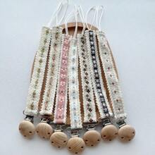 1 chiếc kẹp núm vú giả thêu hoa cổ điển cho bé - Dây chuyền núm vú giả thêu - Xem 4