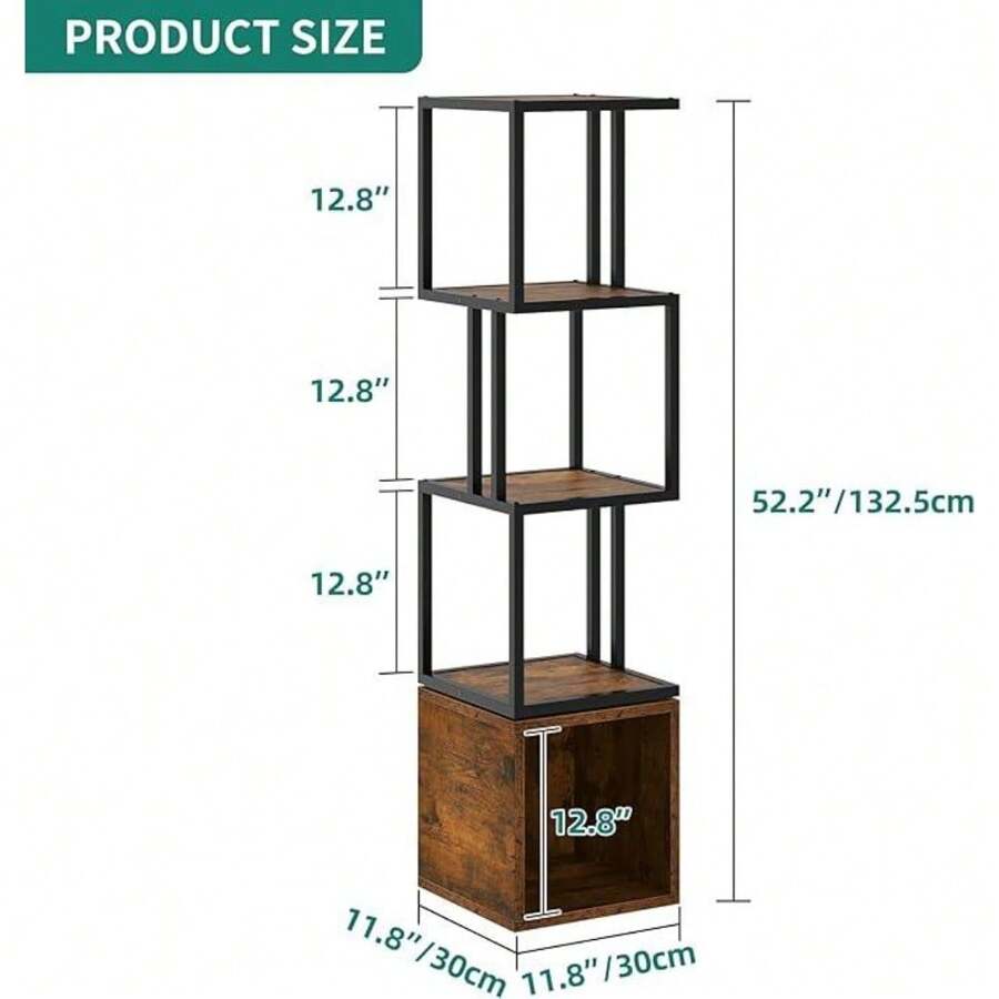 YITAHOME 4Tier Rotating Bookshelf 360 Display Floor Standing Bookcase