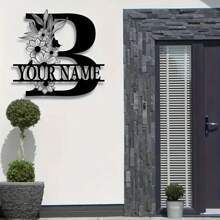 Biển tên kim loại tùy chỉnh - Nghệ thuật treo tường nhà và trang trí cửa trước theo yêu cầu, Quà tặng tân gia độc đáo - đen - Xem 16