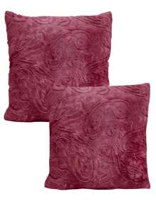 Home Elephant 2-Piece Soft And Padded Decorative Cushions - 紫紅色 - 查看 1