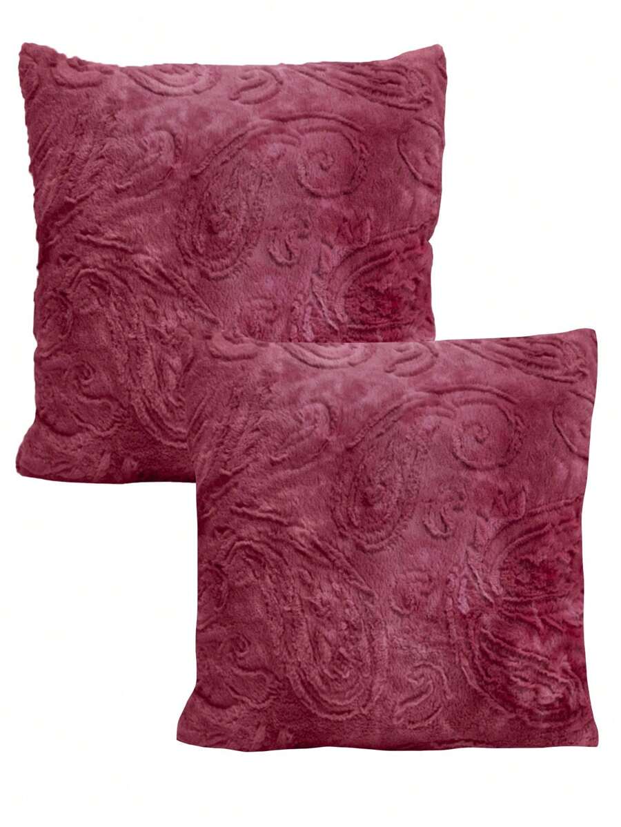 Home Elephant 2-Piece Soft And Padded Decorative Cushions - 紫紅色 - 查看 1