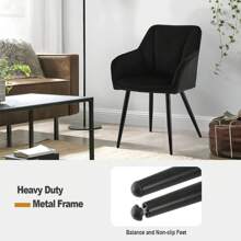 CLIPOP Esszimmerstühle 2er/4er Set aus Samt Küchenstuhl Polsterstuhl Armlehnstuhl mit Armlehnen Rückenlehnen weiche Sitzpolster Metallbeinen Modern Sessel für Küche Esszimmer Wohnzimmer