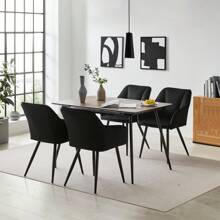 CLIPOP Esszimmerstühle 2er/4er Set aus Samt Küchenstuhl Polsterstuhl Armlehnstuhl mit Armlehnen Rückenlehnen weiche Sitzpolster Metallbeinen Modern Sessel für Küche Esszimmer Wohnzimmer