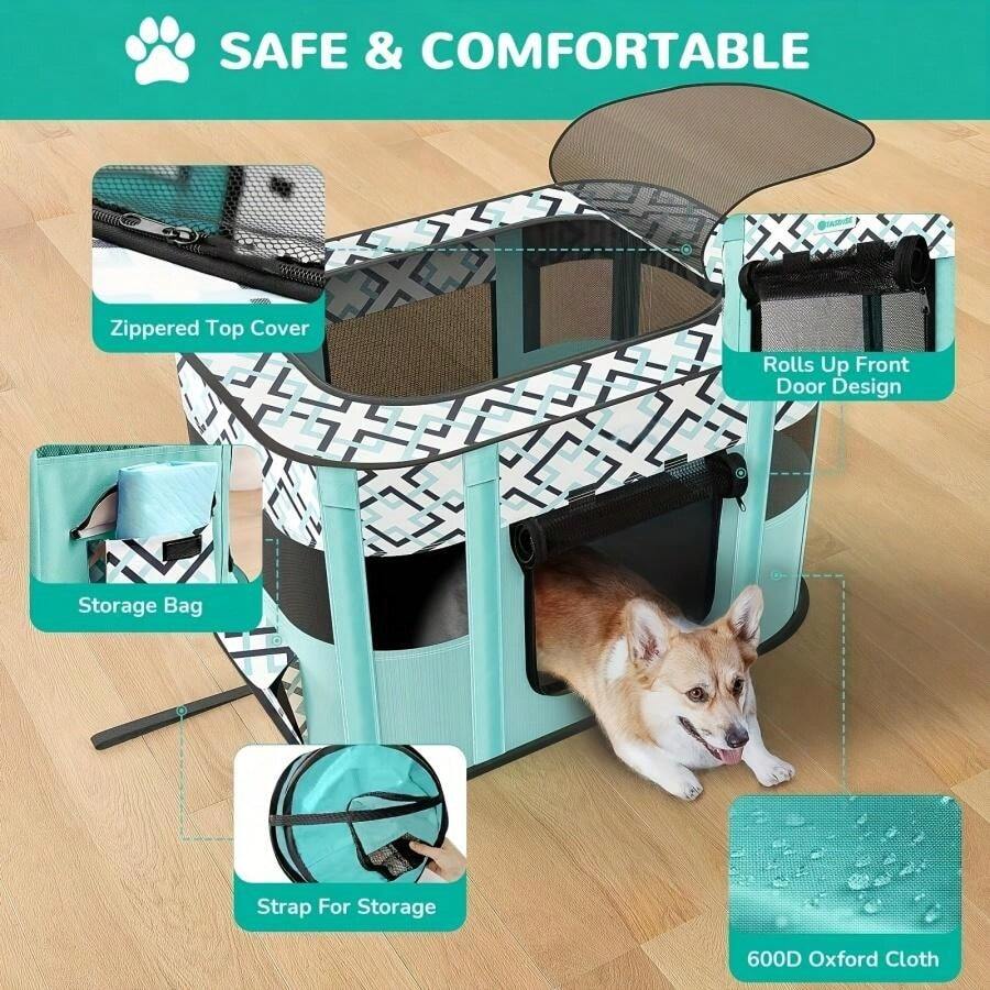 Pet Playpen For Large Dogs, Dog Playpen For Medium Large Dogs/Puppy/Cat