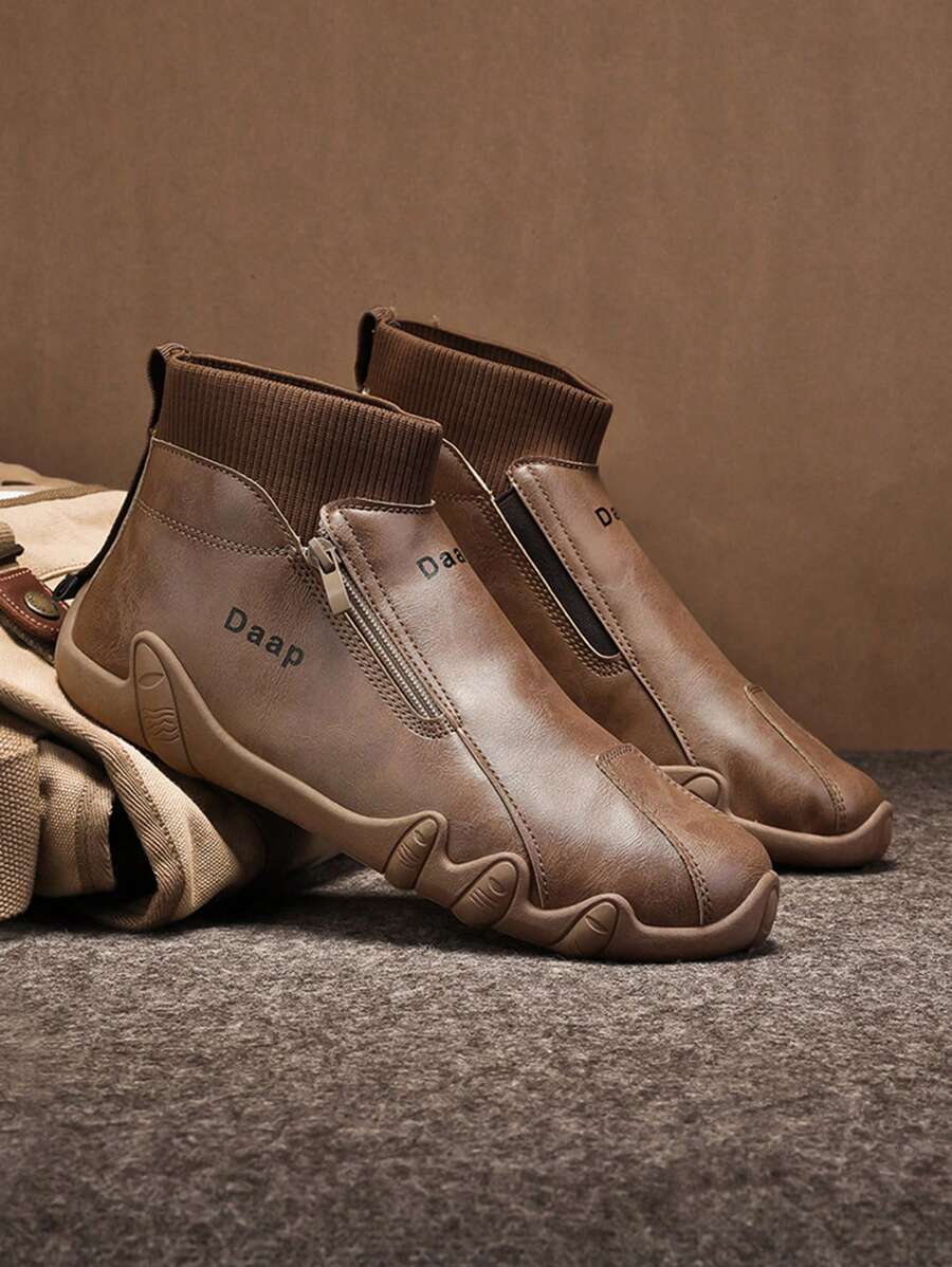 高帮休闲靴，高帮时尚潮流皮鞋，秋冬百搭英伦风