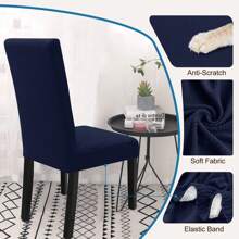 YSTYLE Housses de chaise avec dossier 2/4/6 pièces, housses de chaise extensibles pour salon cuisine, housses de chaise extensibles universelles, housses de chaise modernes anti-rayures pour chats