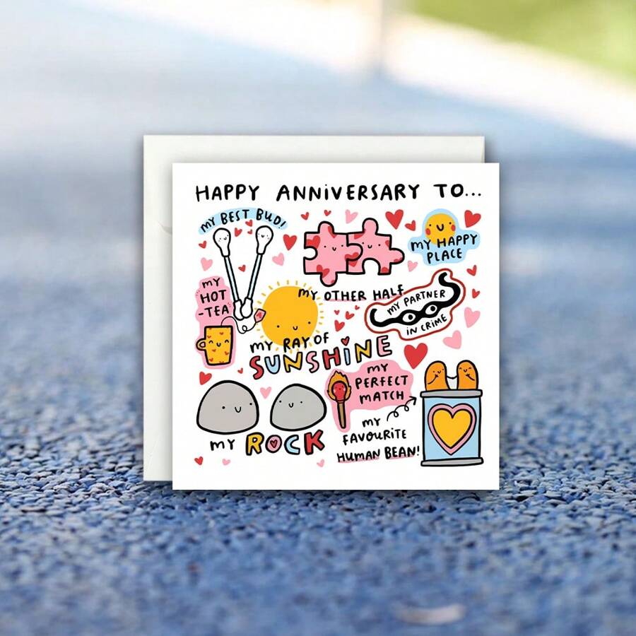 One Year Anniversary Gift, Romantic Anniversary Card, Happy Anniversary