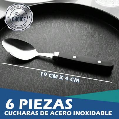 CASAMAX WL 6 piezas Cuchara Sopera de Acero Inoxidable / 19*4 cm