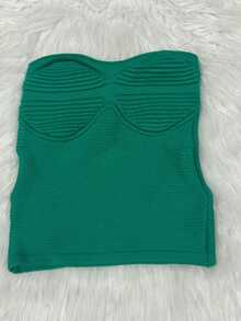 TRICOZHU TRICO-ZHU Cropped Faxa Top Tricot Modal / Cropped Tank Top / Trico Tank Top / / Blogger Fashion / Shipping 24hrs PRE-LAUNCH SUMMER 2024-2025 - 軍綠色 - 查看 2