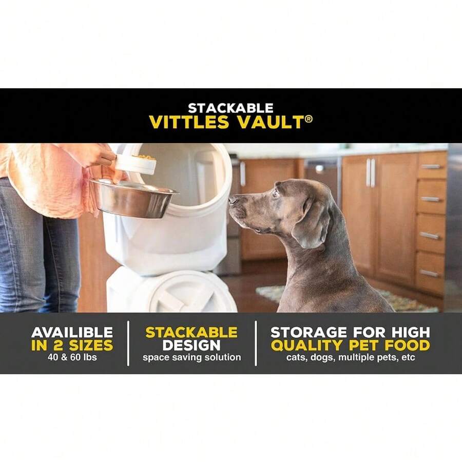 Vittles Vault Outback Stackable Plastic Dry Pet Food Storage Container
