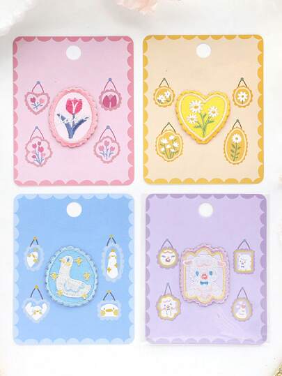 1 peça cole em pequeno emblema de animal bordado manual bolsa faça você mesmo remendo decorativo roupas remendo autoadesivo tecido adesivos