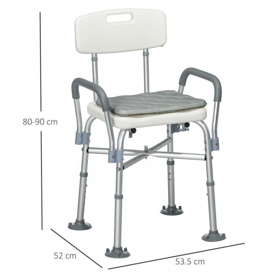 Aluminium Shower Chair With Backs And Arms, Height