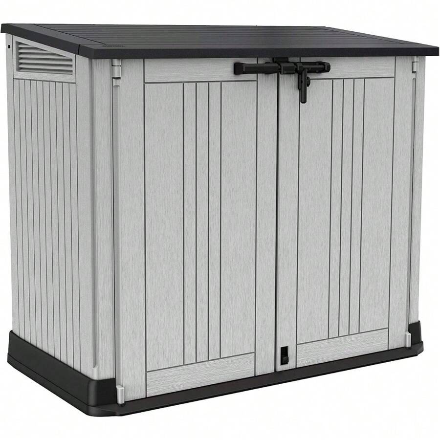 Store It Out Nova Outdoor Garden Furniture Storage Shed Light Grey With