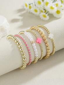 12 件套波西米亚风格串珠手链女士防褪色金手链叠戴首饰套装回形针十字架仿珍珠手链套装可叠戴首饰生日圣诞礼物 2024